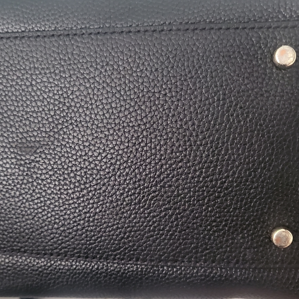 Kate Spade Black Leather Leighann Satchel / Tote Handbag (Mulberry Street) - Picture 6 of 14